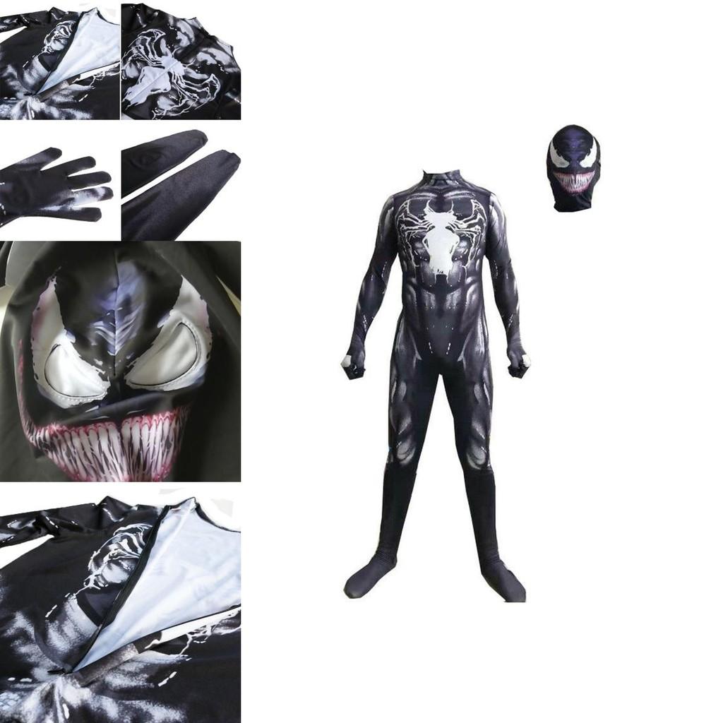 Venom Spider-man Cosplay Costume Jumpsuit With Exquisite Design And Breathable Fabric For Kids And Adults