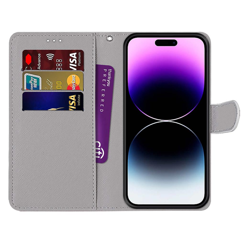 Luxury Painted Leather Case Wallet Book Style Protective Cover for iPhone 16 15 14 13 12 11 Pro MAX 16Pro 15Pro 14Pro 16Plus 15Plus 12mini SE4 (2025)