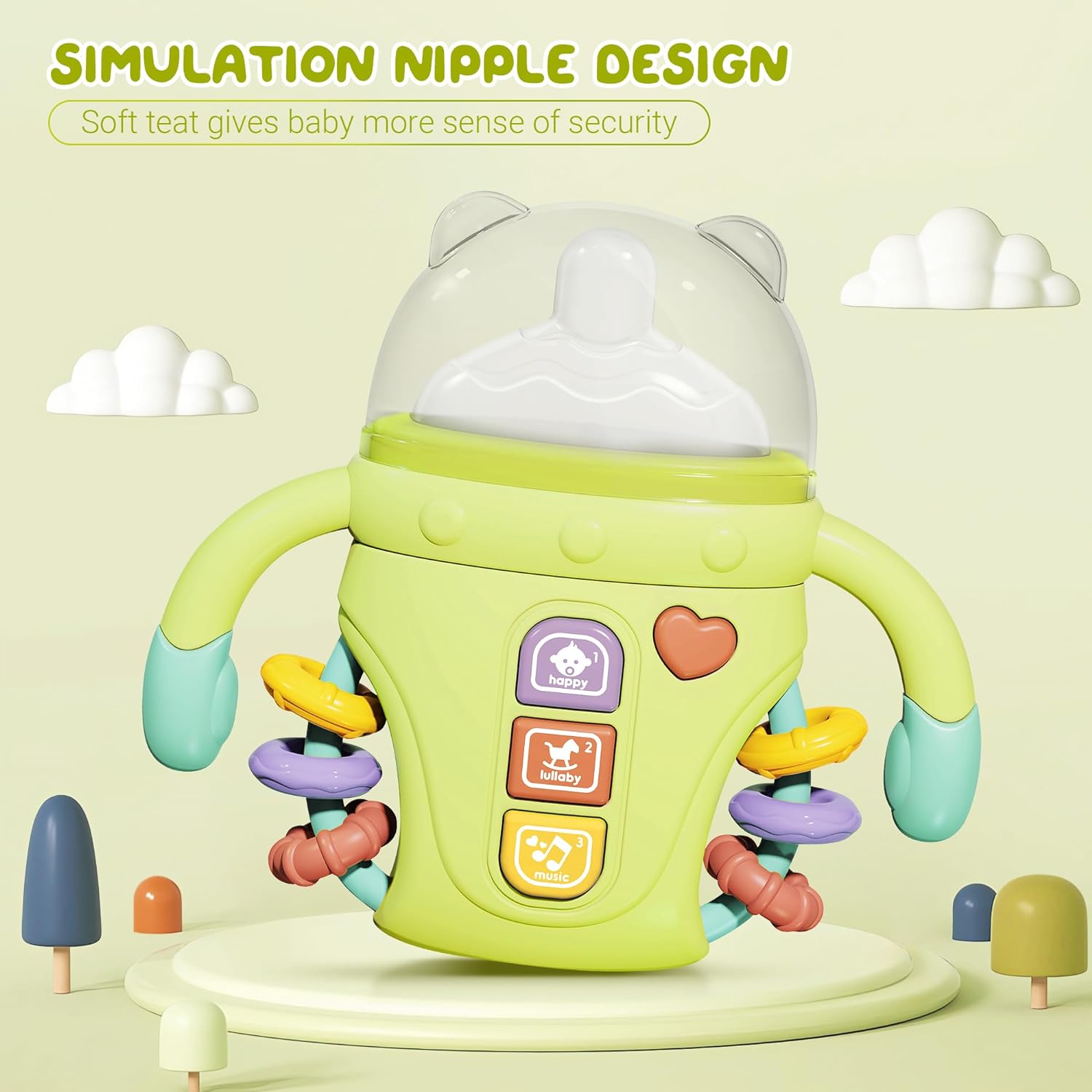 Силиконовые игрушки для прорезывания зубов в форме детской бутылочки — фото 5