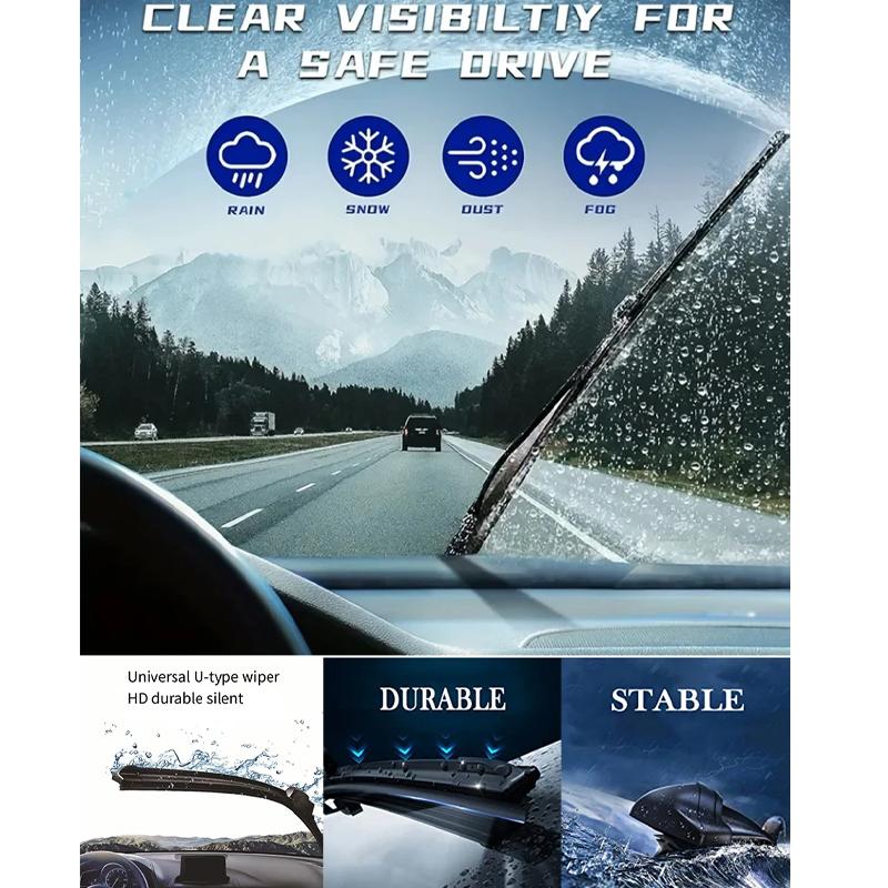 3PCS For HONDA Civic Tourer Estate 2012-2015 26" + 18"+ 12" Front Rear Wiper Blades Windshield Windscreen Window Accessories