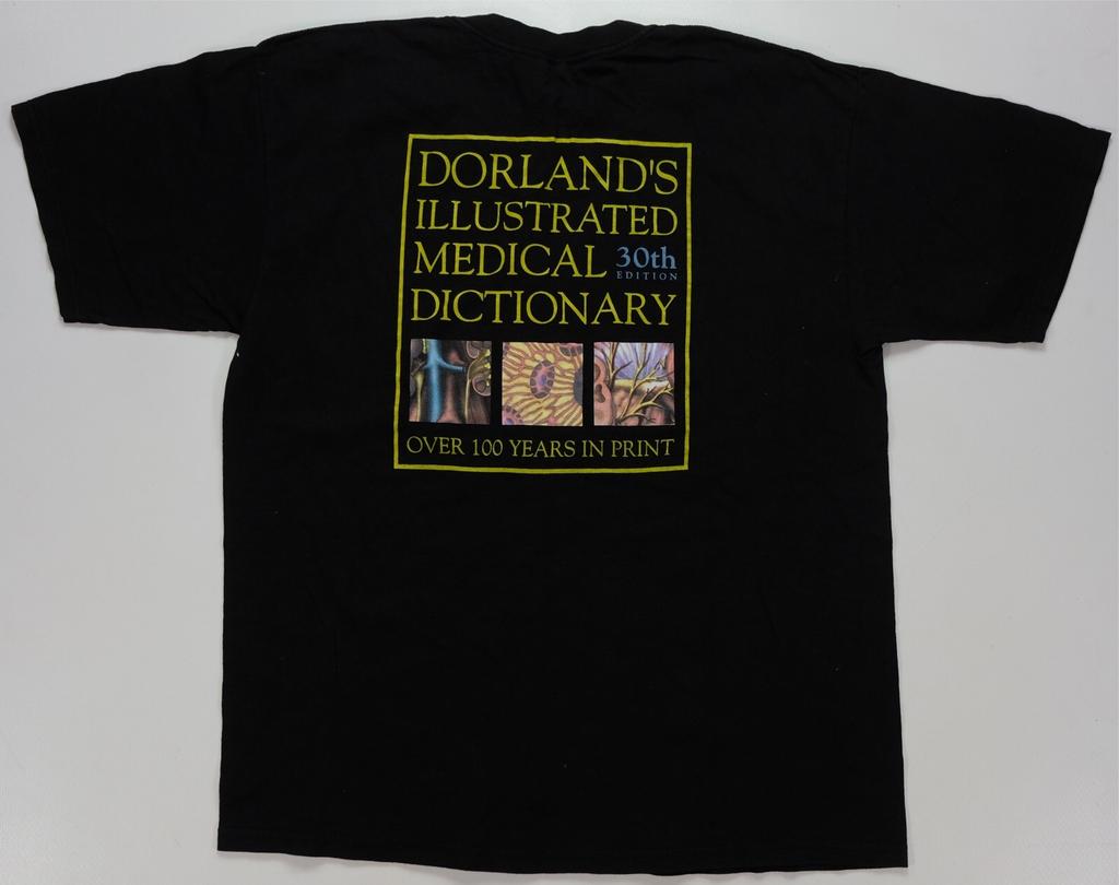 Rare Vintage Dorland’s Illustrated Medical Dictionary T Shirt 90s 2000s Black XL
