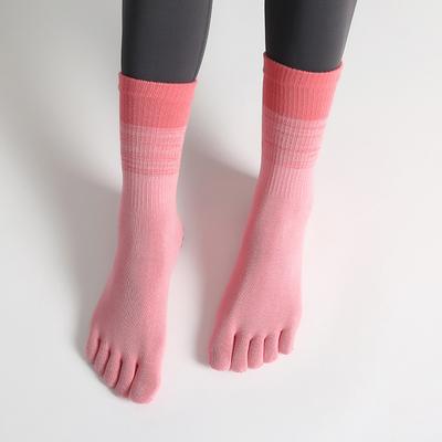 Women's Spring and Autumn New Gradient Color Yoga Pilates Fitness Dance In The Tube Five Finger Socks