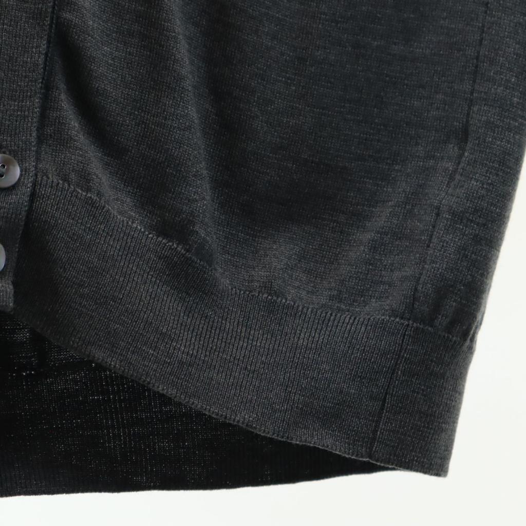 JOHN SMEDLEY British wool Long sleeve knit cardigan S Gray Women Used