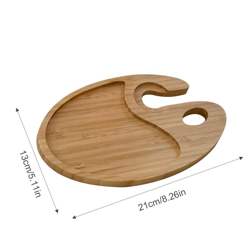 Appetizer Plates Wine Glass Holder Cocktail Charcuterie Plates Wine Glass Topper Wooden Serving Tray Small Cheese Board forParty