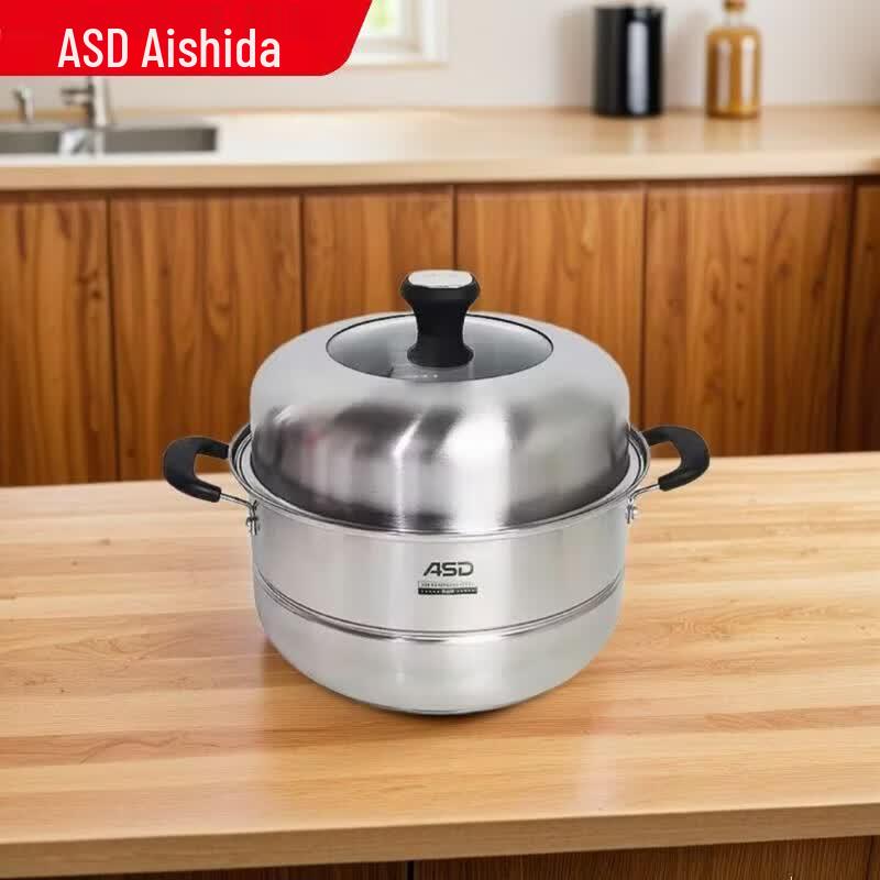 ASD 2-Layer 304 Stainless Steel Steamer Pot, 28cm