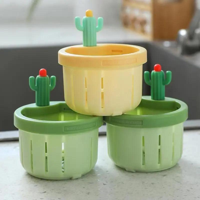 Sink Strainer Anti Clogging Cactus Shape Sink Strainer Plastic Drain Net Stopper Sink Waste Collector Kitchen Accessories