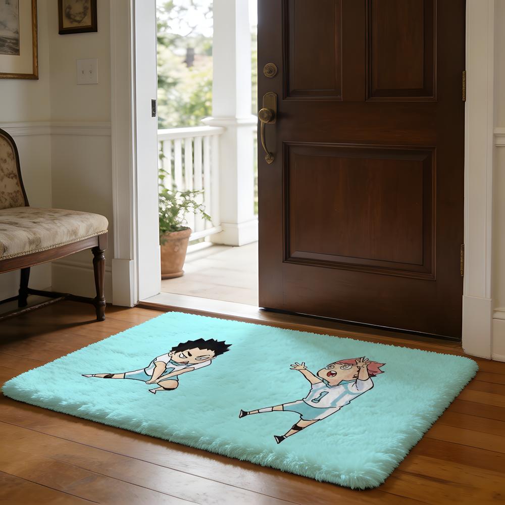 Anime Cool HHaikyuU Floor Mat Soft Flannel Absorbent Mat Non-Slip Rug Home Bedroom Bathroom