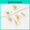 Geometric Zinc Alloy Jewelry Set With Colorful Rings For Women Winter