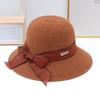 Ladies' Fisherman Hat Foldable Knitted Bow Basin Hat Sun Protection and Sunshade Hat Women's