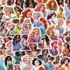 50 100Pcs Kawaii Mixed Disney Anime Princess Stickers Cute Ariel Belle Snow White Cartoon Decal Laptop Phone Luggage Sticker Toy