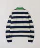 Peullabijeum Long Sleeve Stripe Polo - Navy