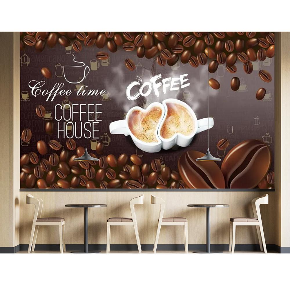 3d Coffee Beans Blackboard Mural Cafe Wallpaper For Cafe Shop Restaurant Drink Bar Wall Murals