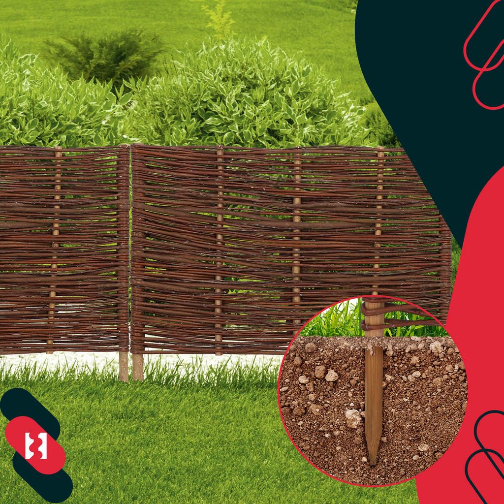 Garden Fence Palisade Edging Wicker Driven Fence 60 X 40