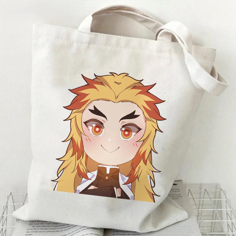

Japan cartoon comics Demon Slayer Print Shopping Canvas Bag Women s Commuter Shoulder Bag Large Capacity Tote Bag 7558 KTB 35*40