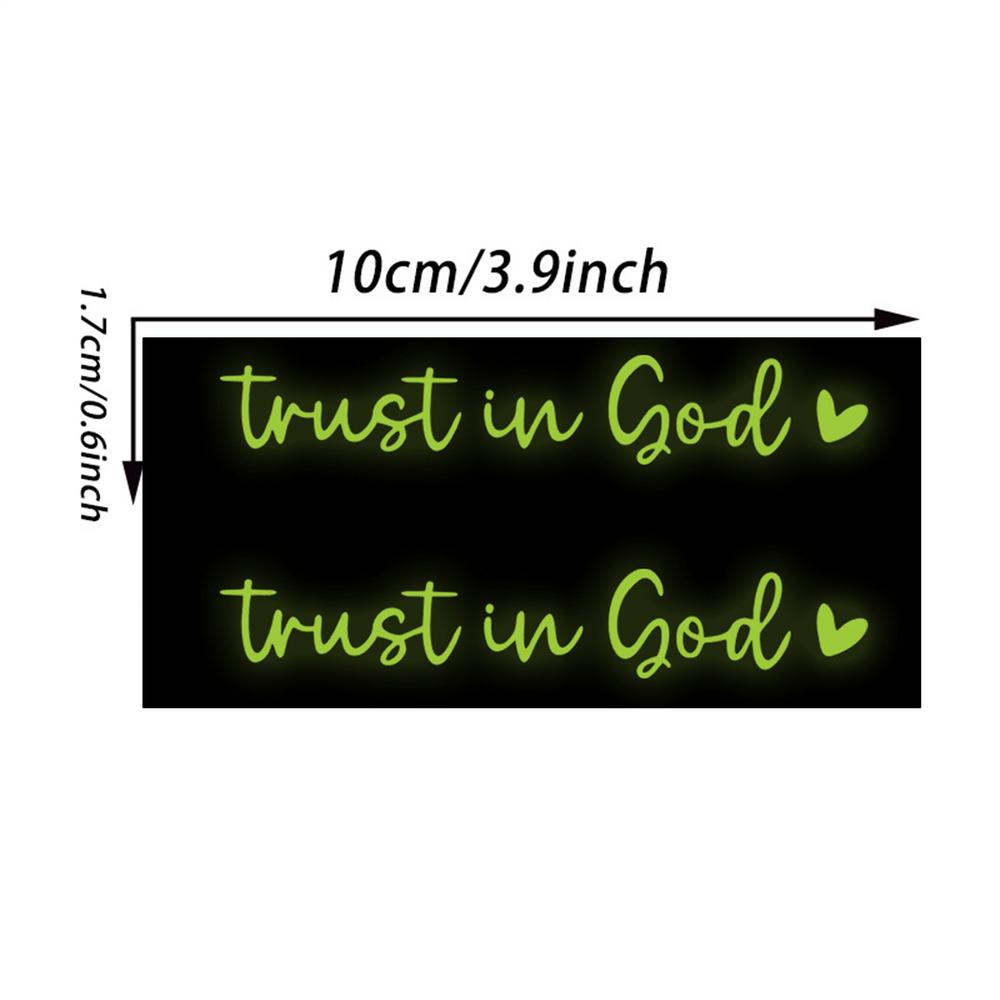 2pcs Rearview Mirror Decal Affirmation Car Stickers Trust In God Adhesive Mirror Decal Styling Decals Car Interior Decorations