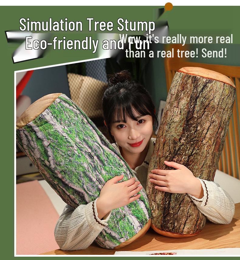 Creative Cylindrical Wood Log Cushion