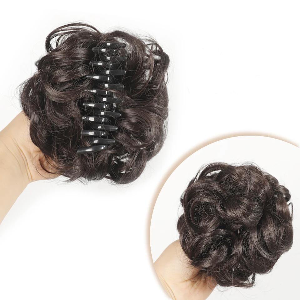 

Модный ленивый зажим для волос в виде петли для волос в стиле цветочного бутона с шарообразной головкой, женский натуральный пушистый длинный зажим для волос в виде бусин для парика 1PC