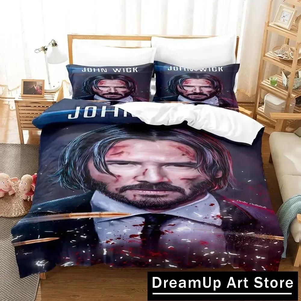 3D John Wick Bettwäsche-Set Bettbezug Bettdecke mit Kissenbezug Einzelbett Doppelbett Queen King Size Jungen Erwachsene Heimtextilien