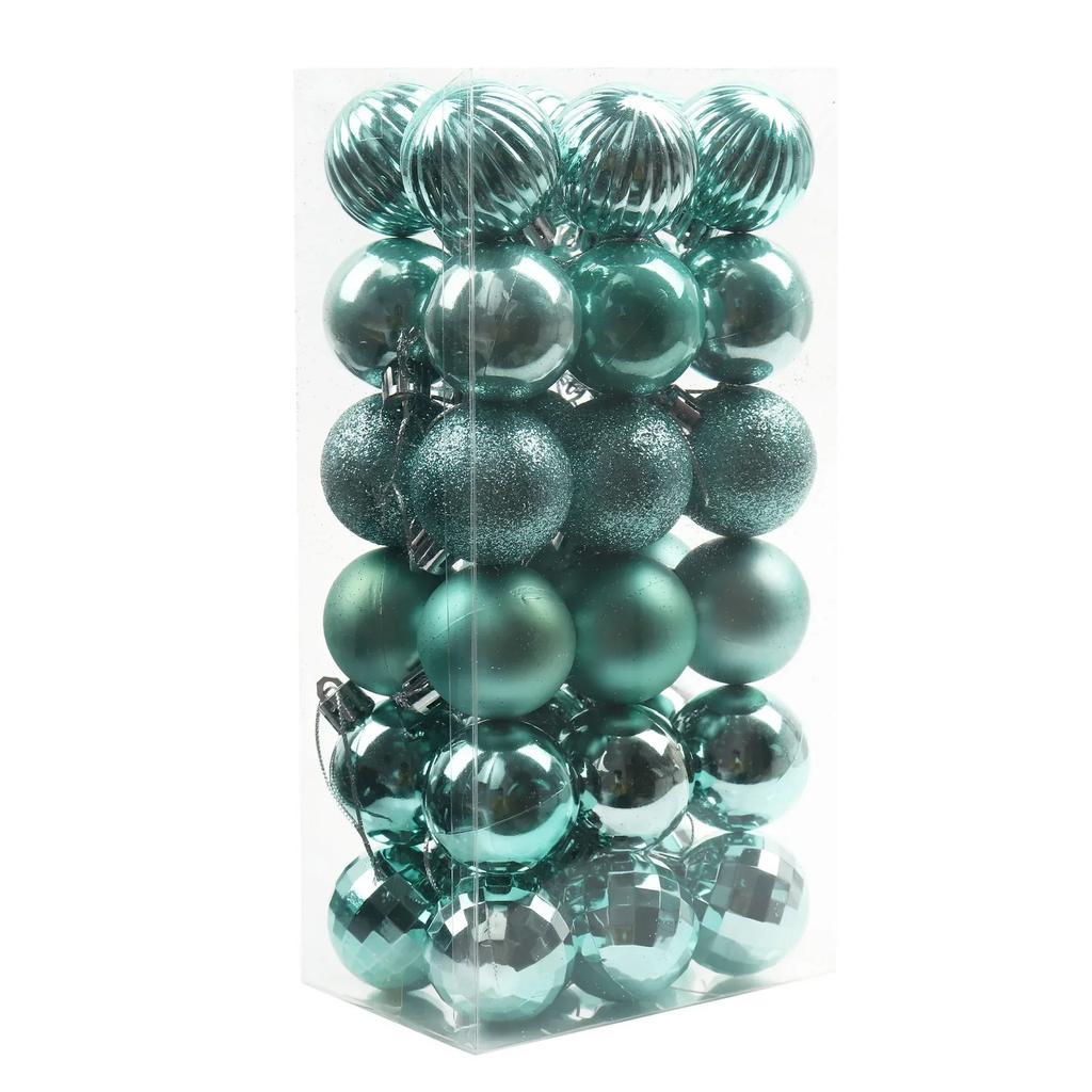 Weihnachtsbaumdekoration 4cm Kunststoff Galvanisierte Kugel Hängender Anhänger 36 Stück Farbige Runde Kugel Weihnachtsbaum Haus Party Zubehör