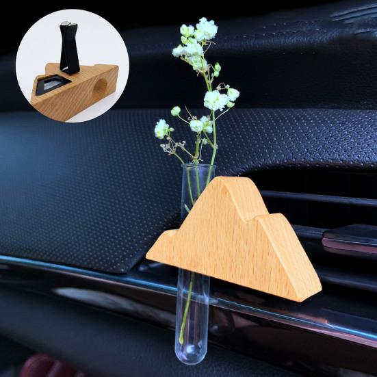 Car Air Outlet Decoration Artistic Flower Arranger Holder Universal Simple Installation Tube Vases with Magnet Stand Auto Interior Decor Accessory