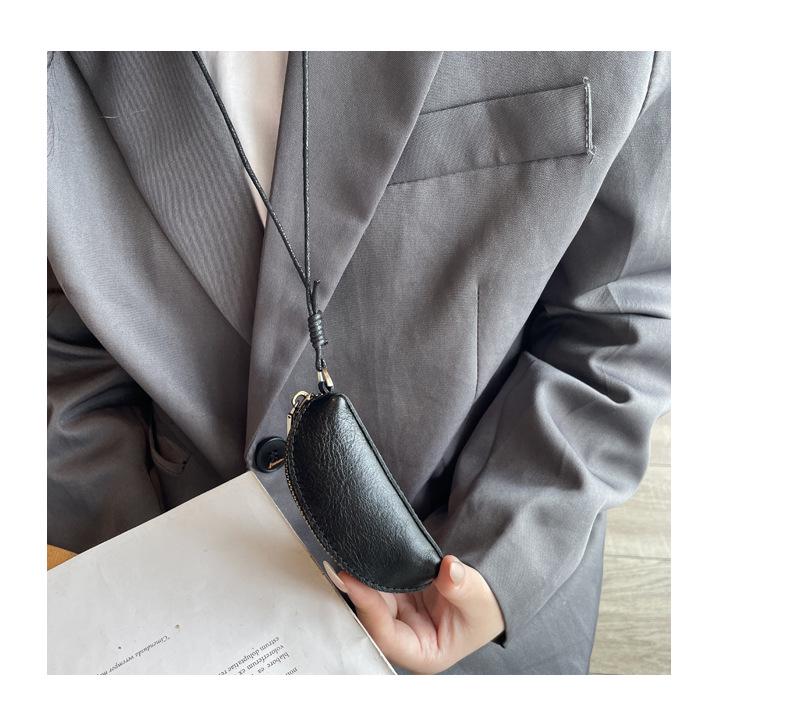 Genuine Cowhide Leather Drawstring Coin & Key Purse for Women