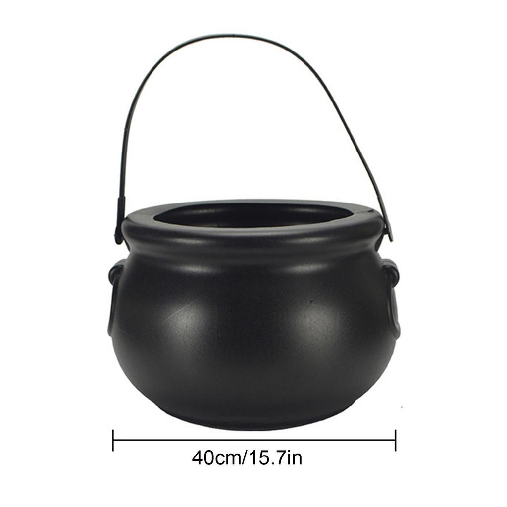 Candy Cauldron Halloween Bucket Witch Basket Plastic Treat Black Pot Bowl Kettle Trick Pumpkin Holder Or Goodie Photo Costume