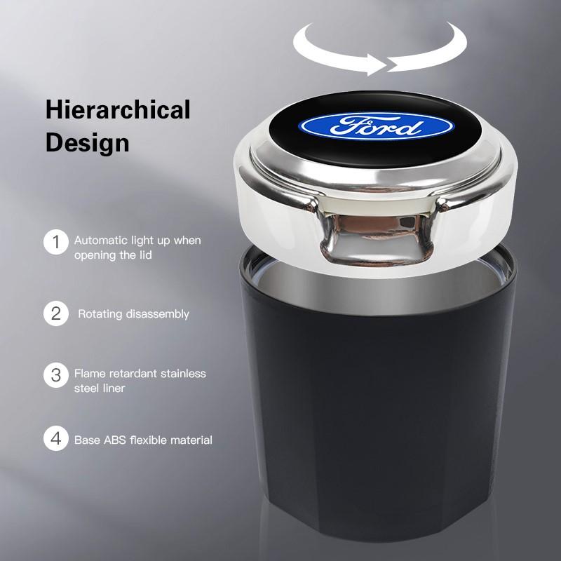 Suede Car Interior Ashtray Portable Garbage Box Storage Barrel For Ford Focus 2 3 Mondeo Kuga Fiesta MK7 Escort Edge C-Max Fiest