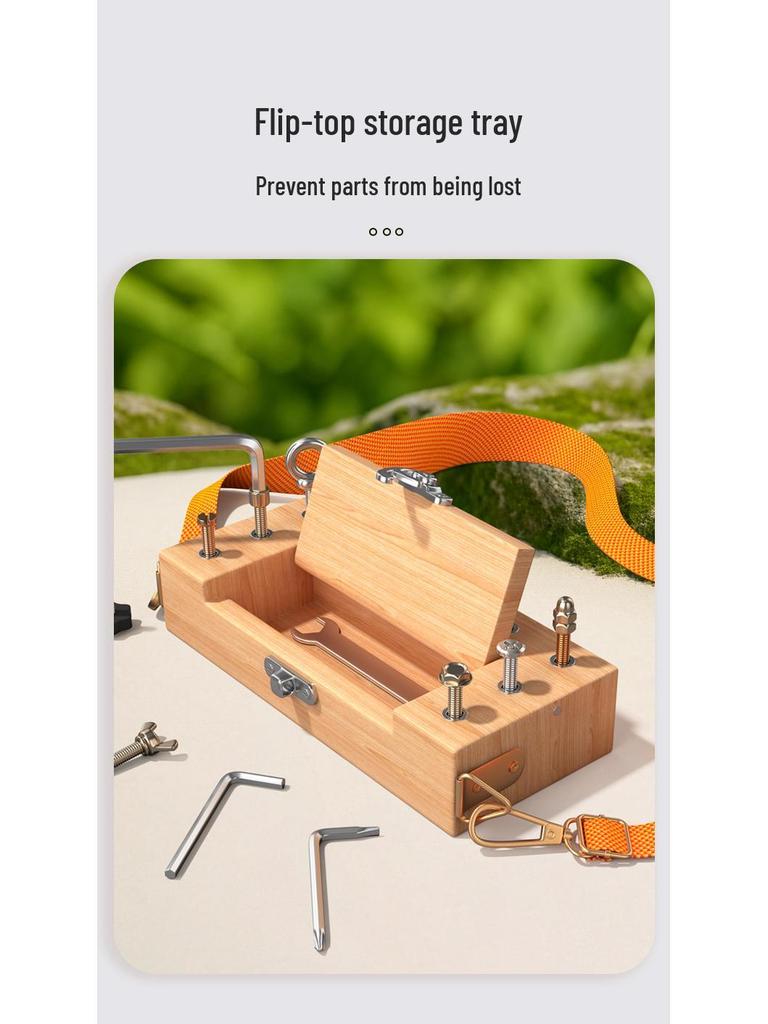 Children's Wooden Montessori Screw & Nut Toolbox Educational Toy