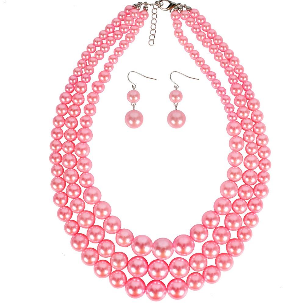 Pearl Exaggerated Ladies String Pearl Clavicle Multi-layer Necklace