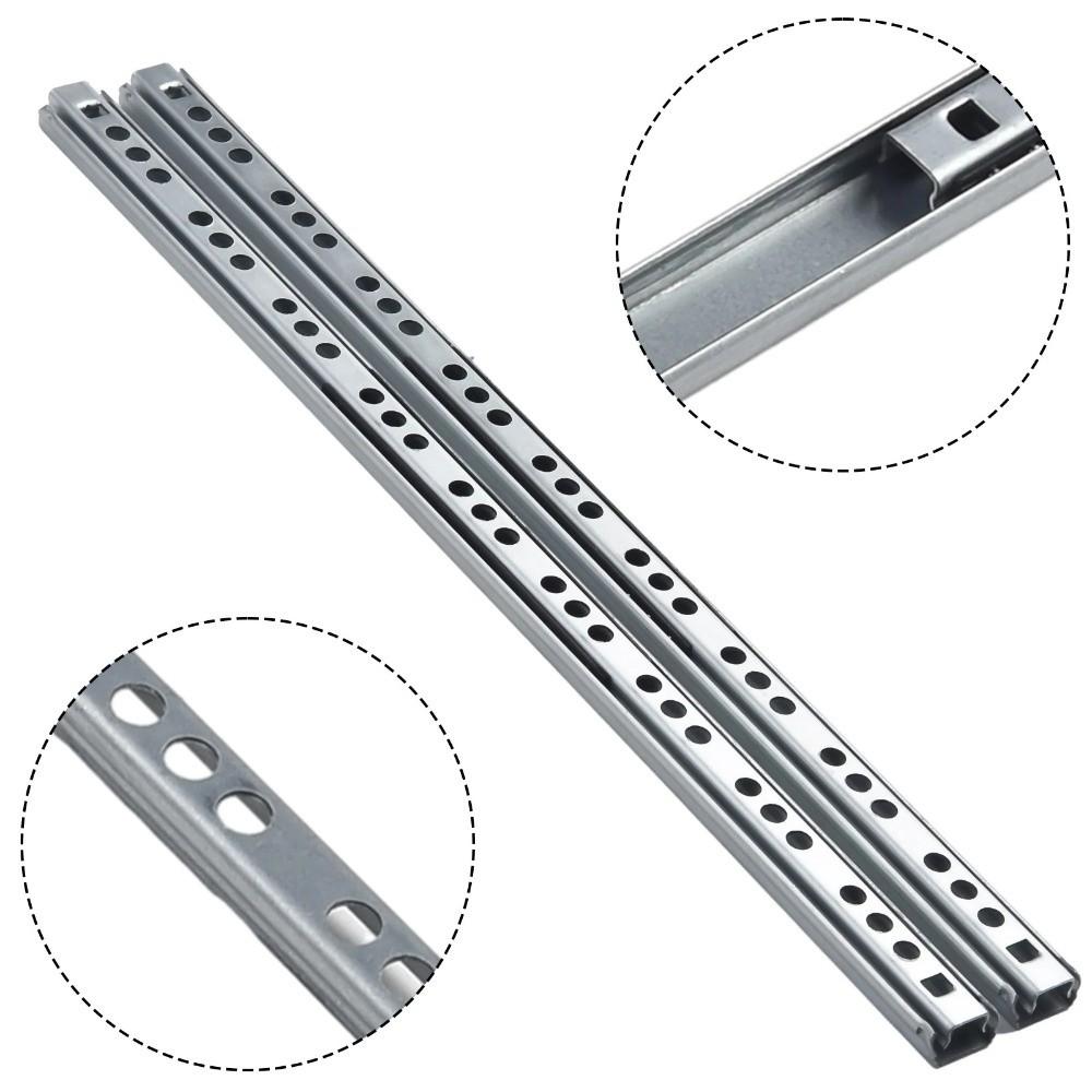 2PCS Two Way Slide Bearing Drawer Slides Smooth Glide Steel Ball Bearing Slide Kitchen Cupboard