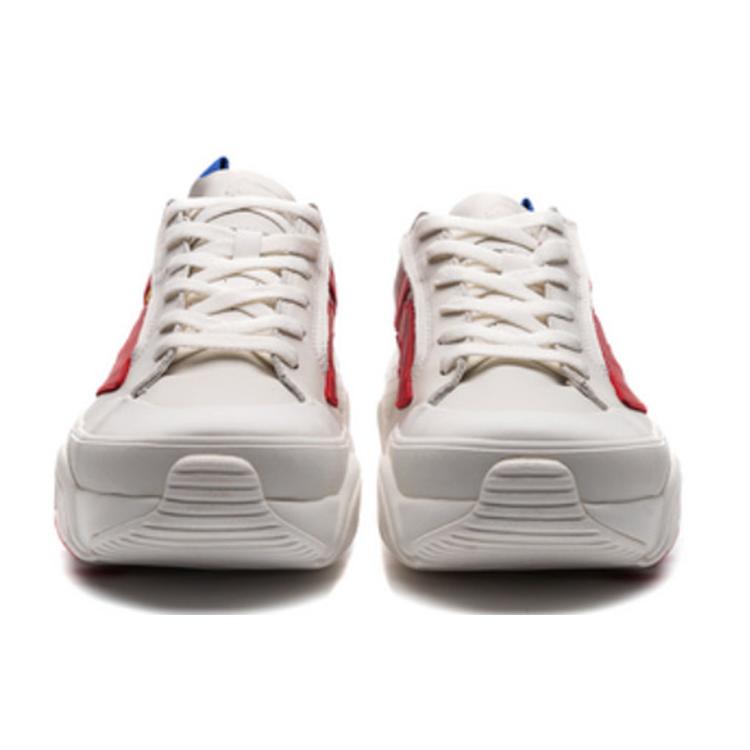 Li Ning Wave Hbrd Cushioning Slip Resistant Abrasion Resistant Low Top Casual Shoes Women's Mist White AGCP378-4