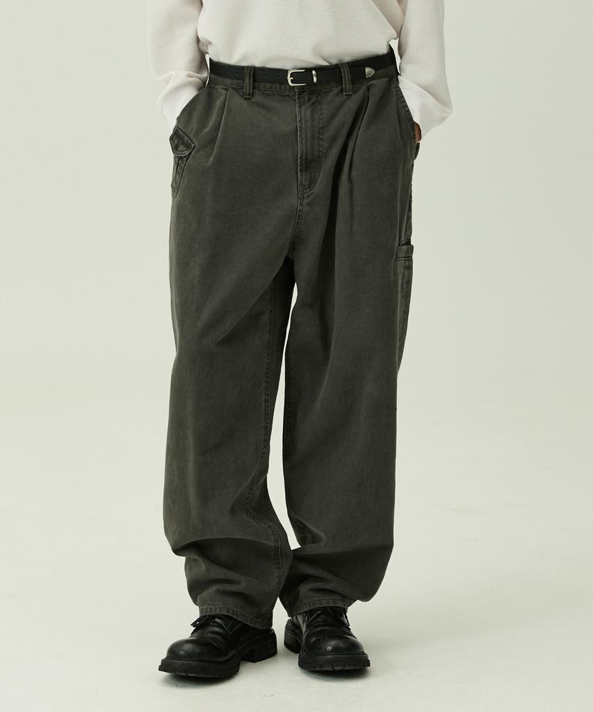 MAGOODGAN Karoon 4217 Washed Balloon Wide Fit Khaki Chino Pants