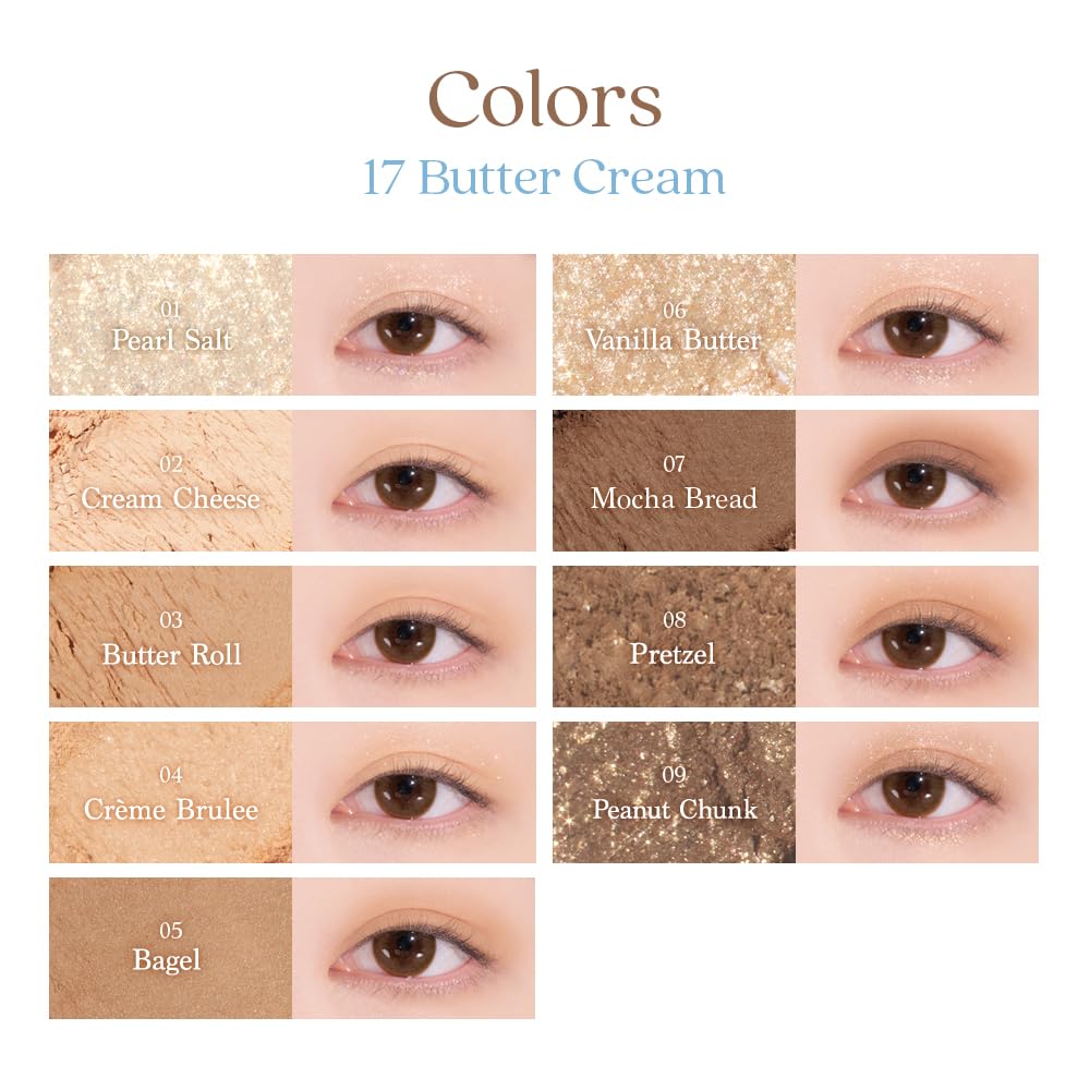 Dasique "Official" Dasique #17 Butter Cream Collection / 9-Color Eyeshadow Palette / Eyeshadow / Under-Eye Bag Maker / Eyeshadow Palette