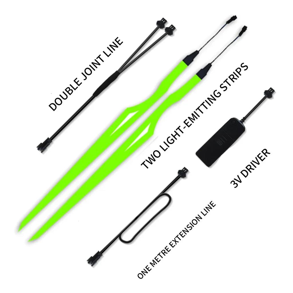 Motorcycle Helmet Cold Light Mod Kit Flashing Stripe Luminous Sticker LED Night Riding Lights Motorcycle Helmet Decoration