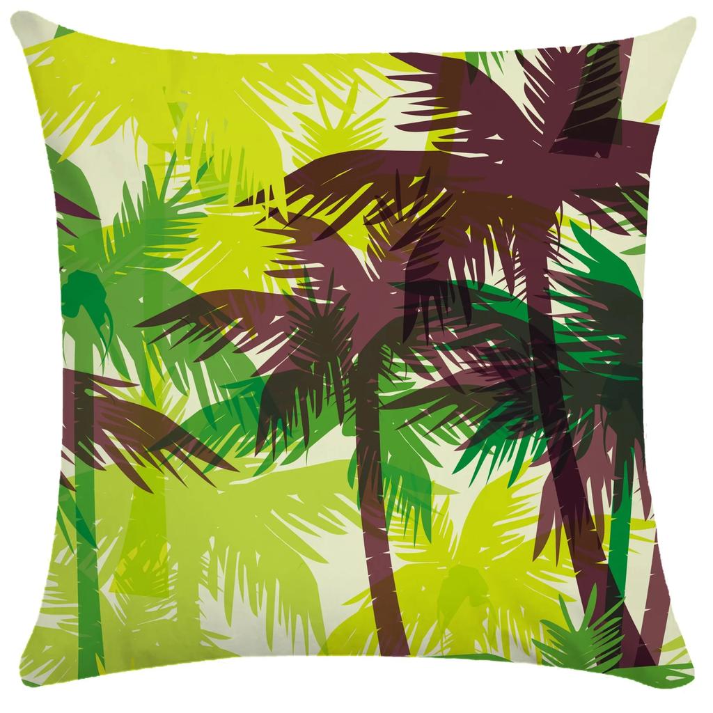 Plant Leaf Pillowcase Soft Short Plush Cushion Cover Tropical Rainforest Pillow Case Cushion Cover Throw Pillowcase 50X50 Pillow