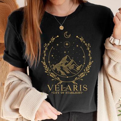 Velaris T-shirt Velaris City of Starlight Tröjor The Night Court Tröja SJM Merchandise ACOTAR Tröjor Kvinnor Kortärmade Toppar