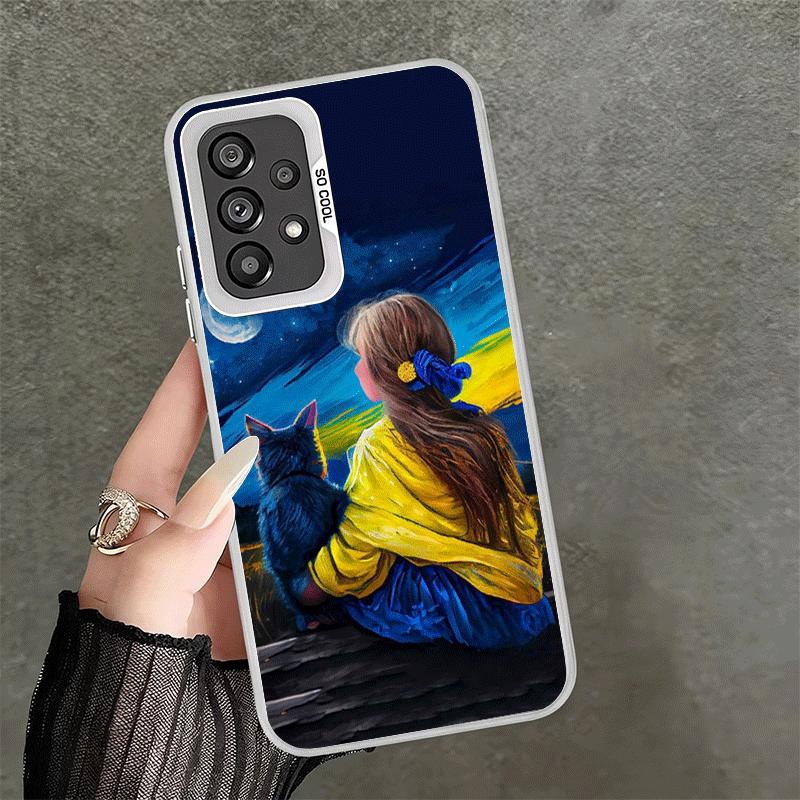 Blue Yellow Ukrainian Girl Soft Phone Case for Samsung A17 A16 A15 A14 A13 A57 A56 A55 A54 A53 A37 A36 A35 A34 A33 A26 A25 A24 A