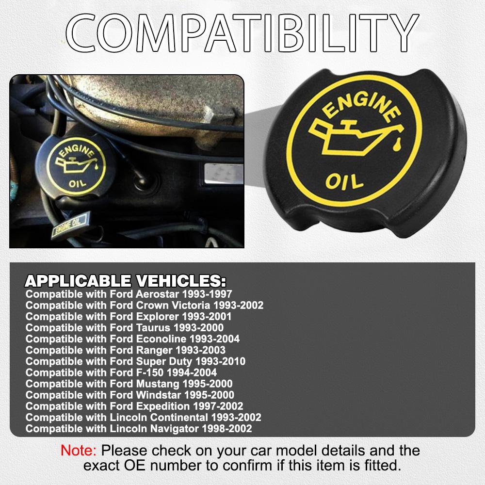 Car Engine Fuel Filler Cover Oil Tank Gas Cap for Ford Explorer Ranger Super Duty F-150 Mustang 1995 1996 1997-2000 F3AZ-6766-B