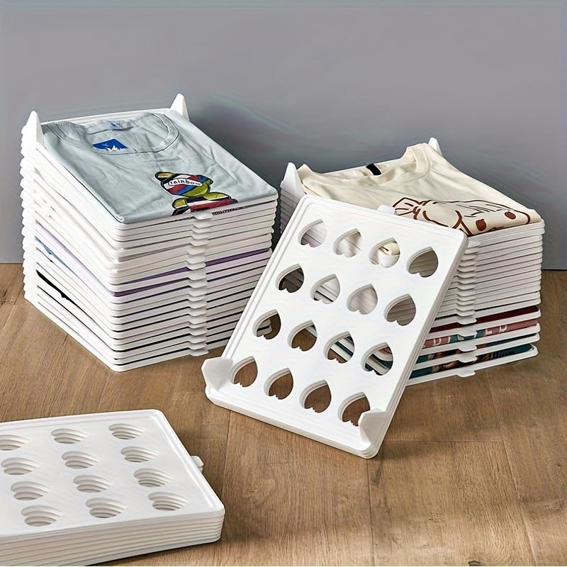 20-piece Stackable Clothing Organizer - Portable Plastic Shirt and T-shirt Storage Box