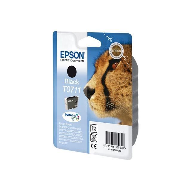 EPSON T0711 Black Ink Cartridge - Cheetah (C13T07114012)