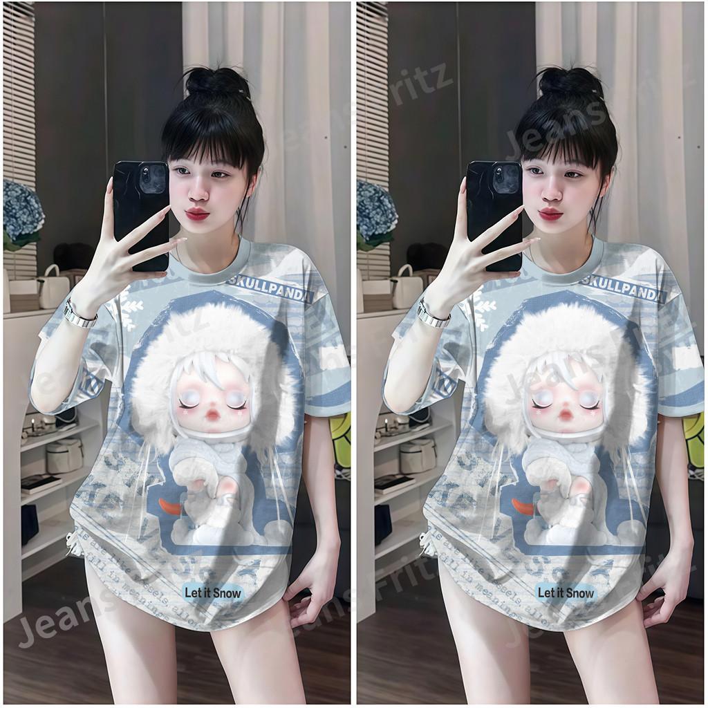 

Повседневные Уличные Милые Футболки SKULLPANDA 3D Печать Женские Летние Короткий Рукав Футболки Модный Топ XXS