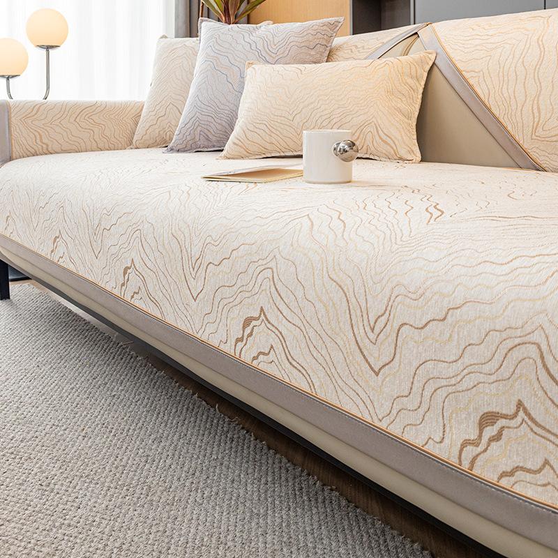 

Light Luxury Sofa Cushion Modern Simple High-End Leather Non-Slip Sofa Cushion Chenier Four-Season Universal Cover Towel 70*70cm