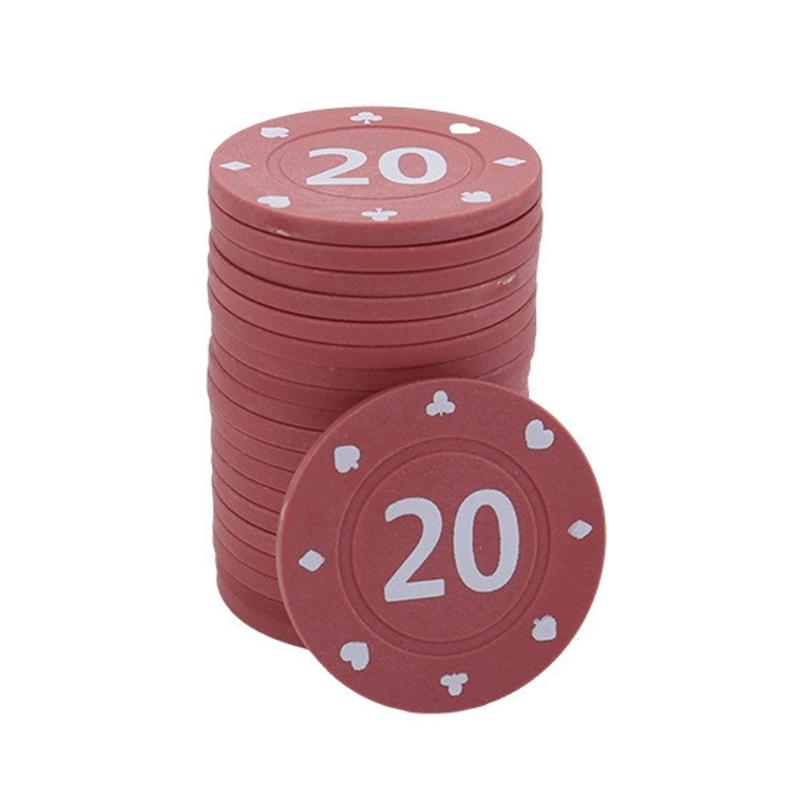 Pack of 100 Professional Casinos Poker Chip Playings Chip Value Tokens Cards Poker Chip Board Game Chip Set for Counting