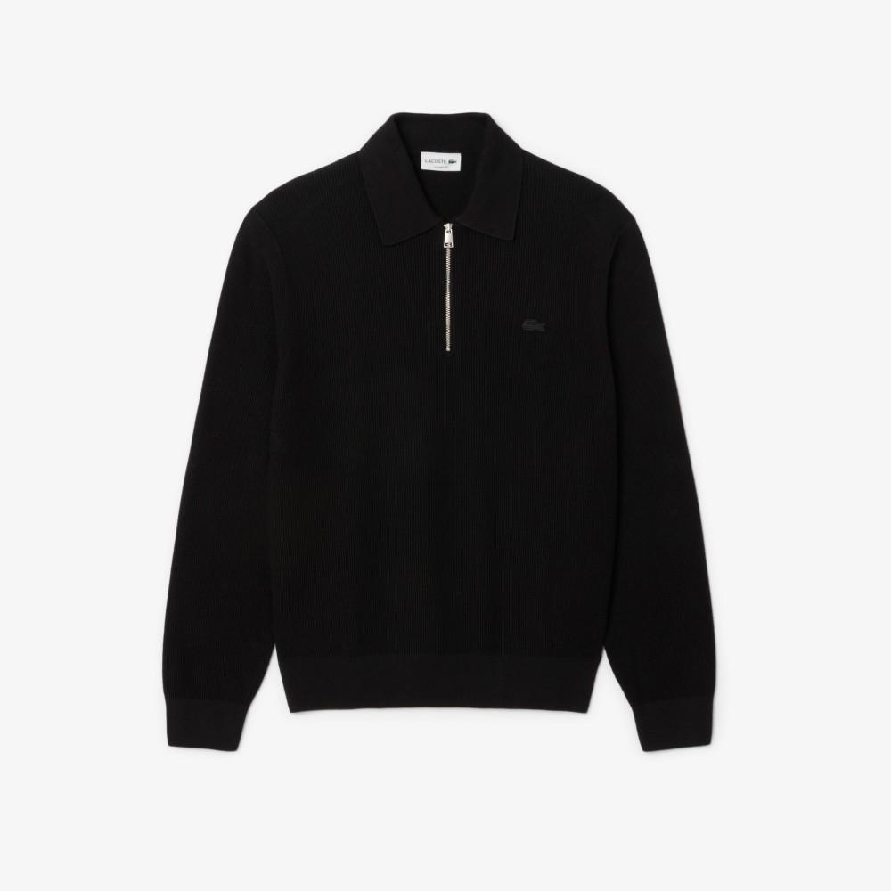 [lacoste] Men's Wool Cotton Half-Zip Collar Sweater AH5187-55N031