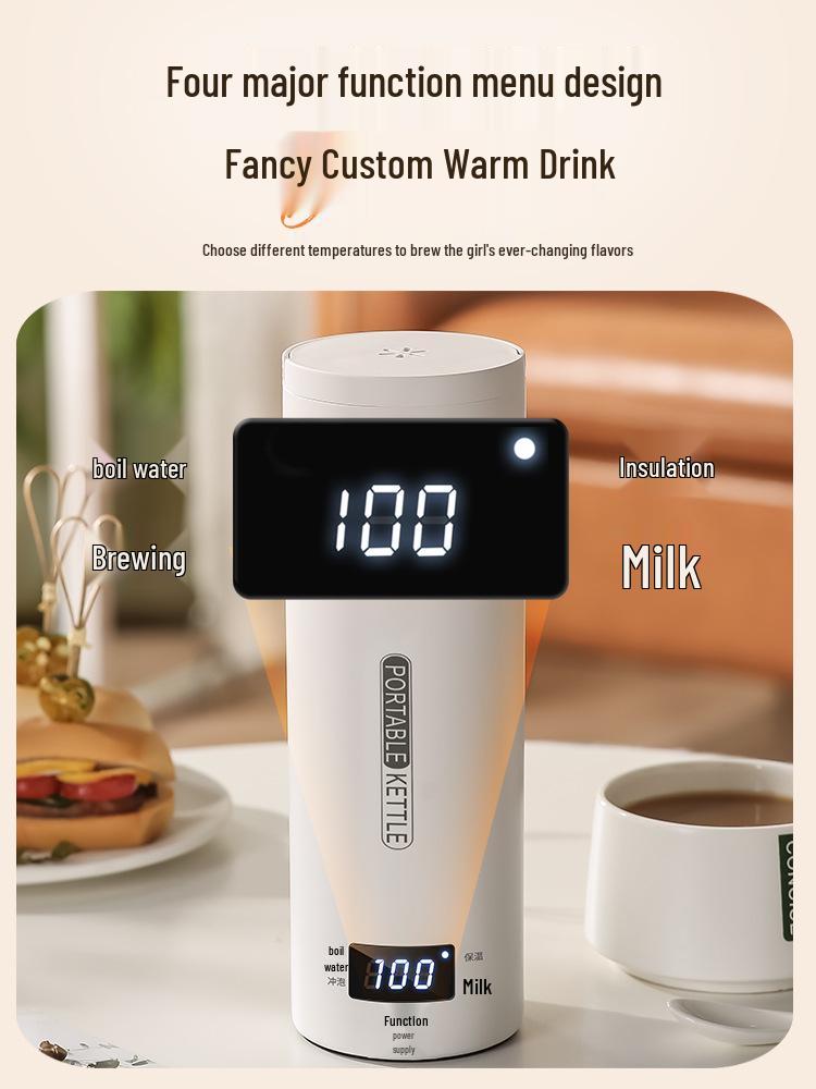 Portable Smart Electric Heating Water Cup - Stainless Steel Travel Thermos for Business and Office Use