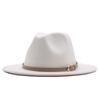 European and American style spring and autumn winter imitation felt big brim hat British retro woolen top hat men's and women's travel Panama jazz hat