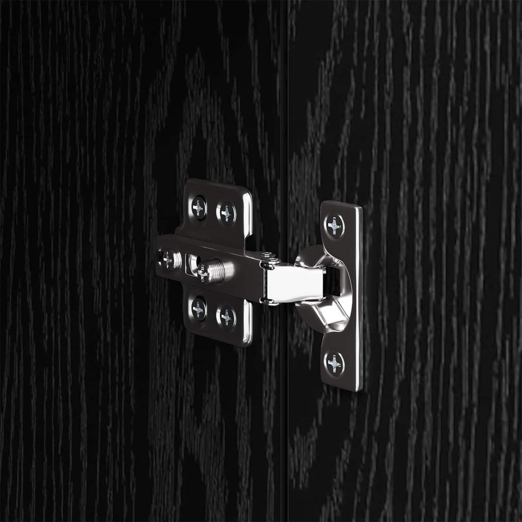 Nightstand Black Oak Effect 35 x 50 x 60 cm Engineered Wood