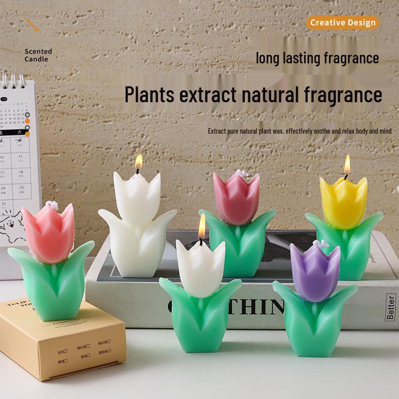 Tulip Scented Candle Ornament - Holiday & Special Occasions Gift for Mother's Day & Teacher's Day.