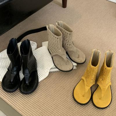 Clip Toe Women Sandals Boots Fashion Hollow Out Slip On Shoes Summers Street Style Ladies Low Heel Ankle Booties