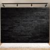 One a Black Brick Wall Party Banner with a Textured Black Brick Background. Home Decoration Weddings Birthdays